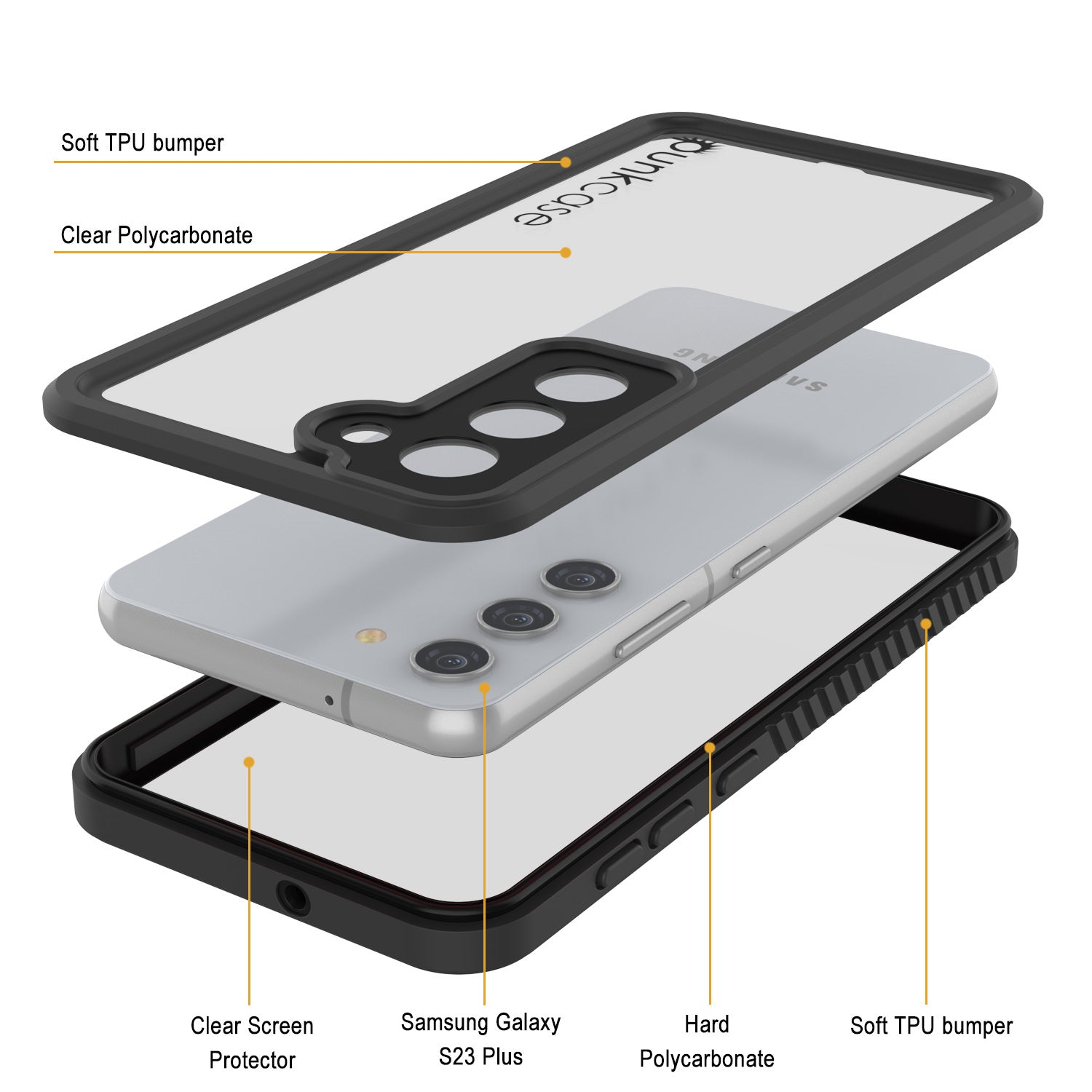 Galaxy S23+ Plus Water/ Shockproof [Extreme Series] With Screen Protector Case [Black]