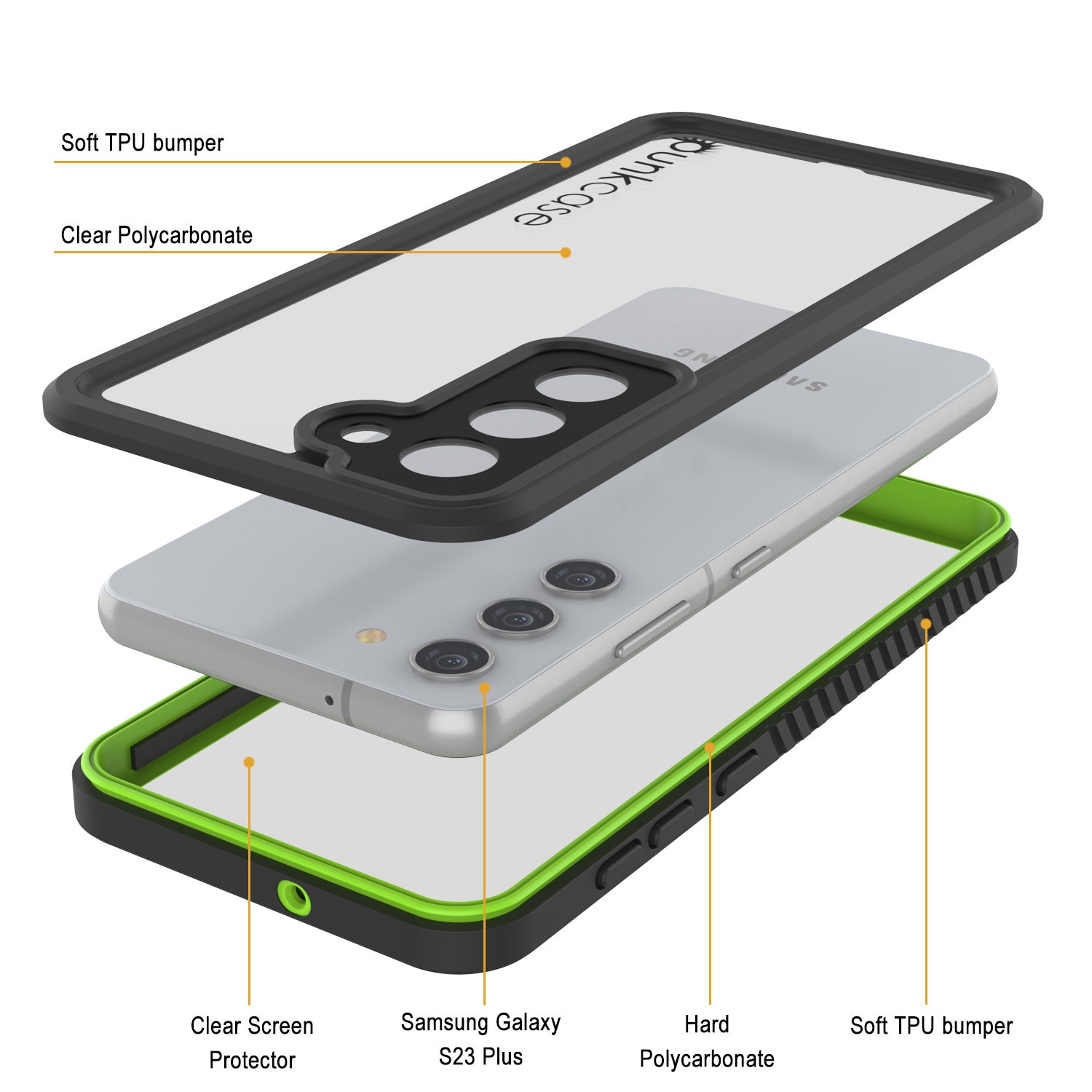 Galaxy S23+ Plus Water/ Shockproof [Extreme Series] Screen Protector Case [Light Green]