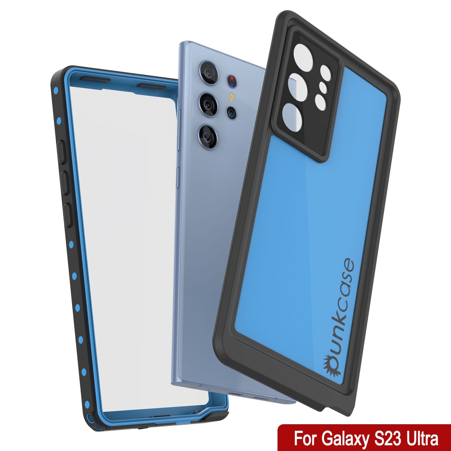 Galaxy S23 Ultra Waterproof Case PunkCase StudStar Light Blue Thin 6.6ft Underwater IP68 ShockProof