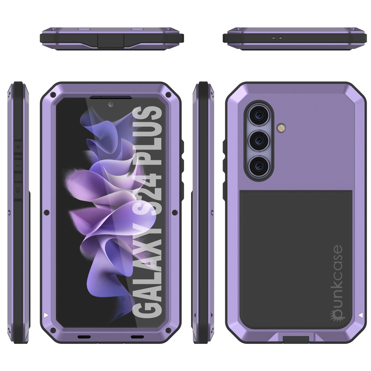 Galaxy S24 Plus Metal Case, Heavy Duty Military Grade Armor Cover [shock proof] Full Body Hard [Purple]