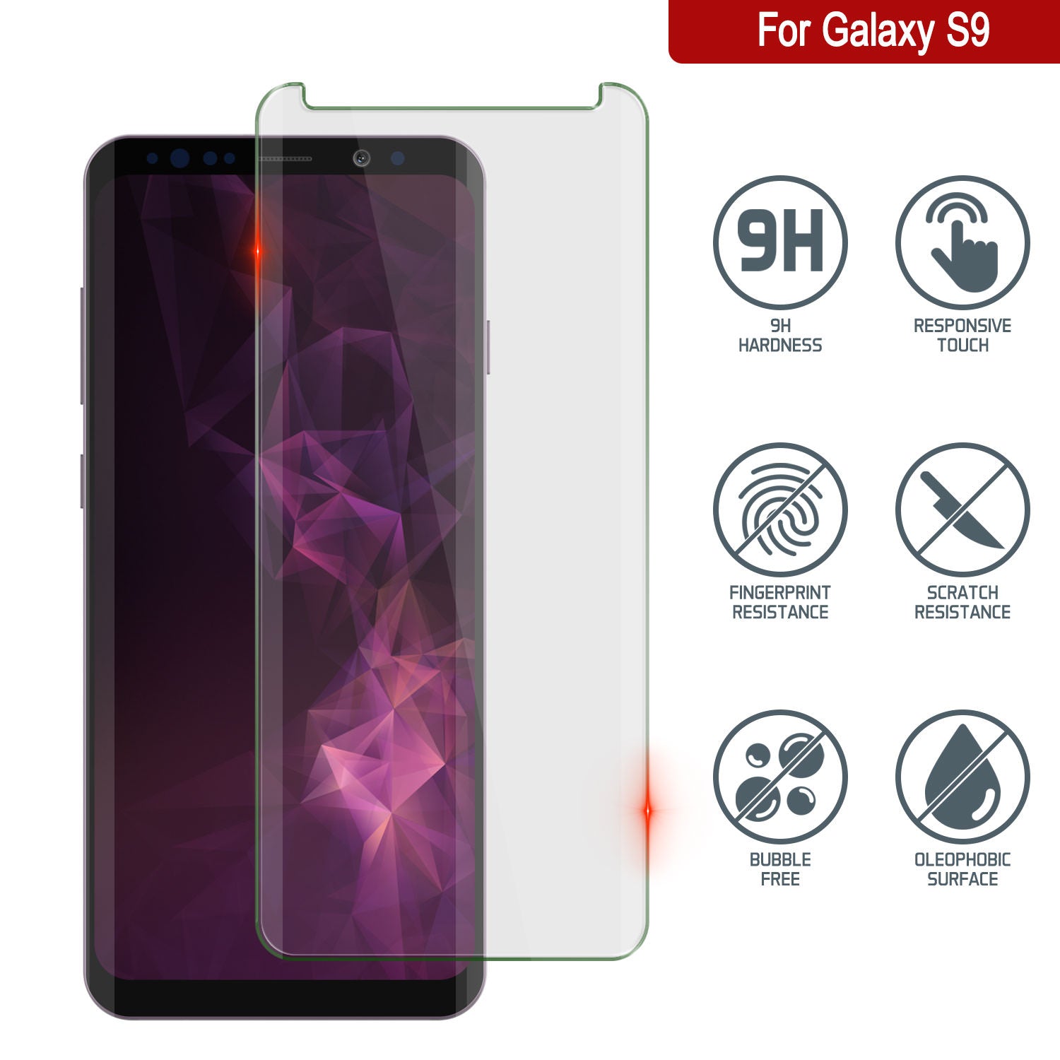 Galaxy S9  Clear Punkcase Glass SHIELD Tempered Glass Screen Protector 0.33mm Thick 9H Glass