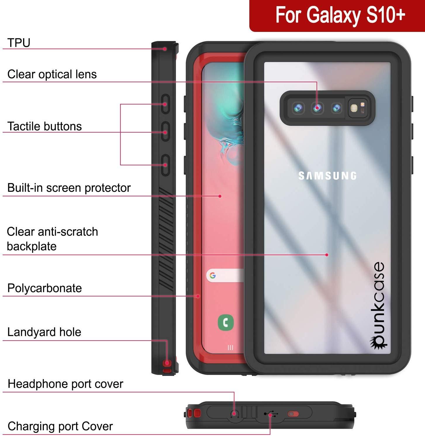 Galaxy S10e Water/Shock/Snowproof Slim Screen Protector Case [Red]
