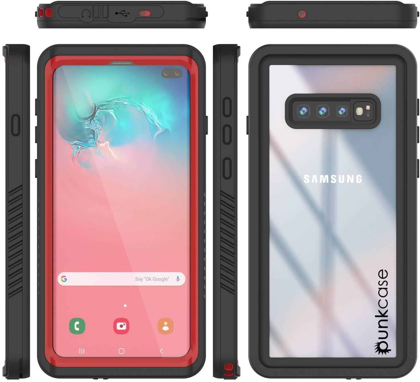 Galaxy S10e Water/Shock/Snowproof Slim Screen Protector Case [Red]