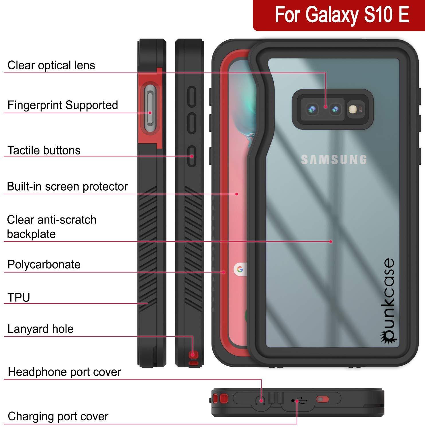 Galaxy S10 Water/Shock/Snowproof Slim Screen Protector Case [Red]