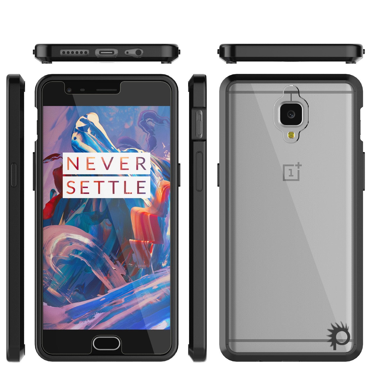 OnePlus 3 Case Punkcase® LUCID 2.0 Black Series w/ SHIELD GLASS Lifetime Warranty Exchange