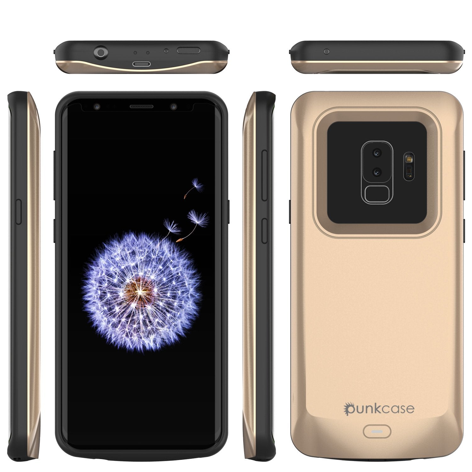 Galaxy S9 Plus Case, PunkJuice 5000mAh Fast Charging Power Bank[Gold]