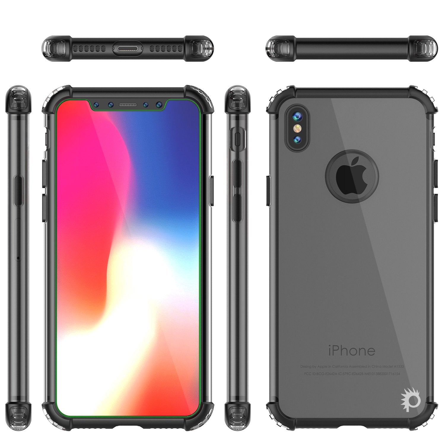 iPhone X Punkcase [BLAZE SERIES] Cover W/ Screen Protector [black]