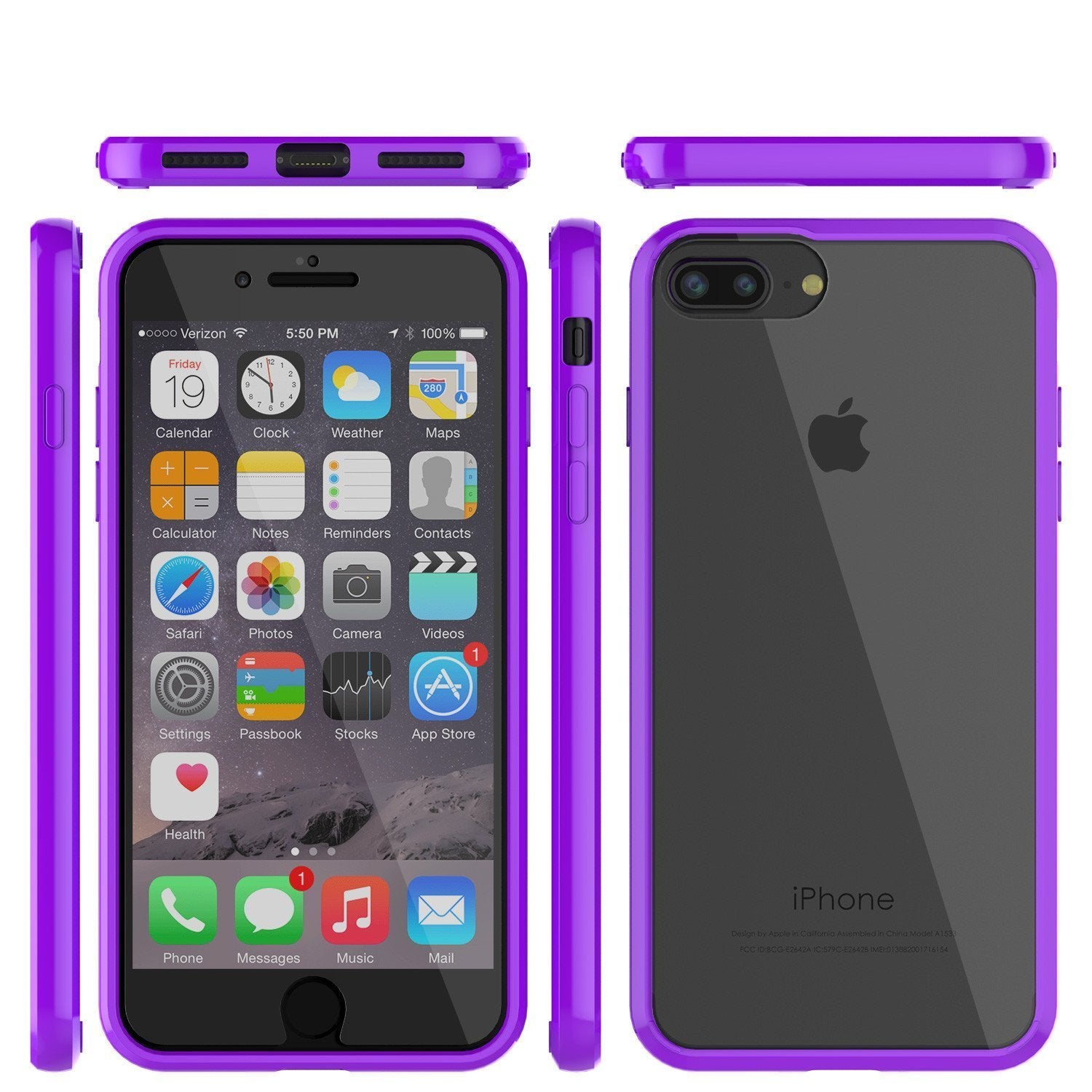 iPhone 8+ Plus Case Punkcase® LUCID 2.0 Purple Series w/ PUNK SHIELD Screen Protector | Ultra Fit