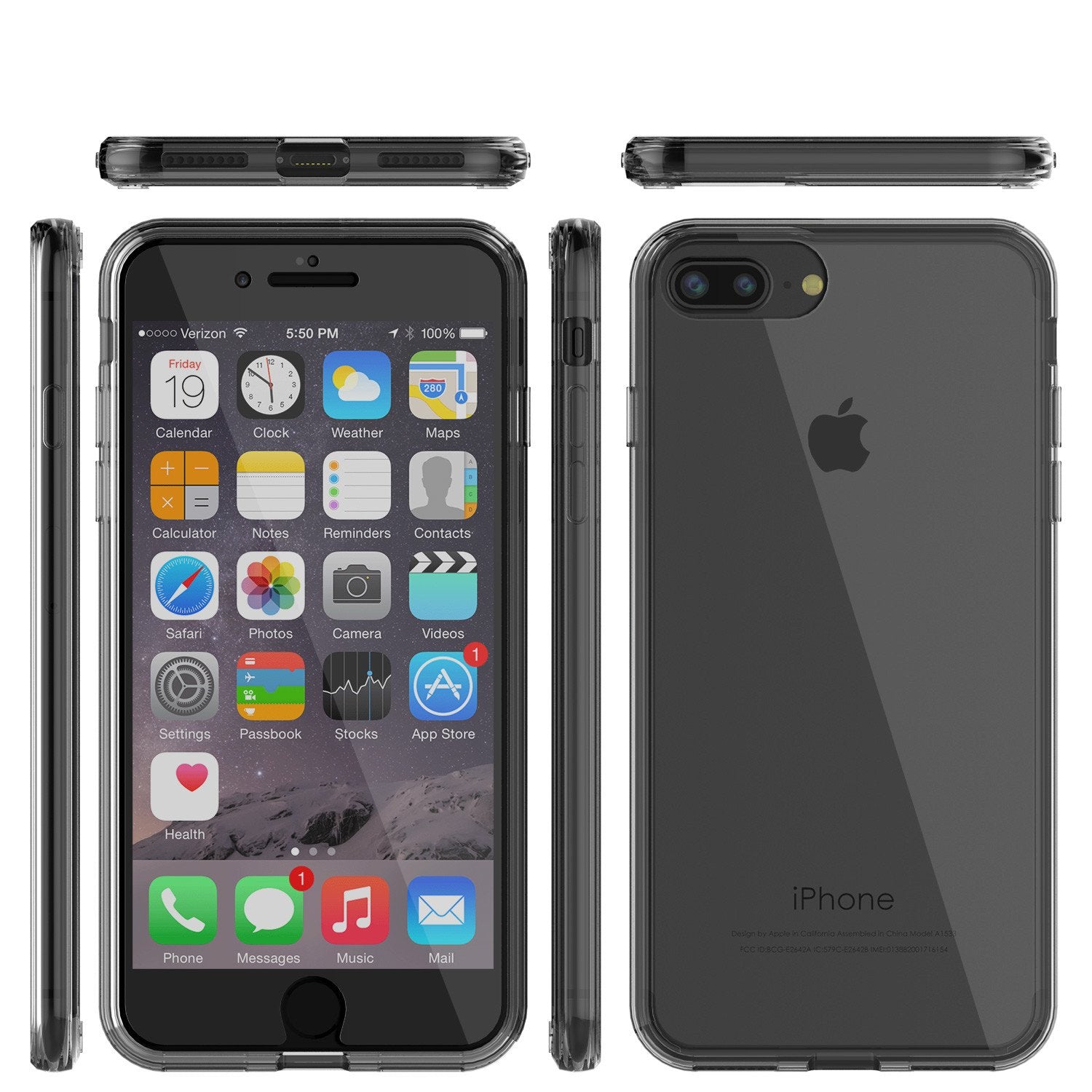 iPhone 7 Case Punkcase® LUCID 2.0 Crystal Black Series w/ PUNK SHIELD Screen Protector | Ultra Fit