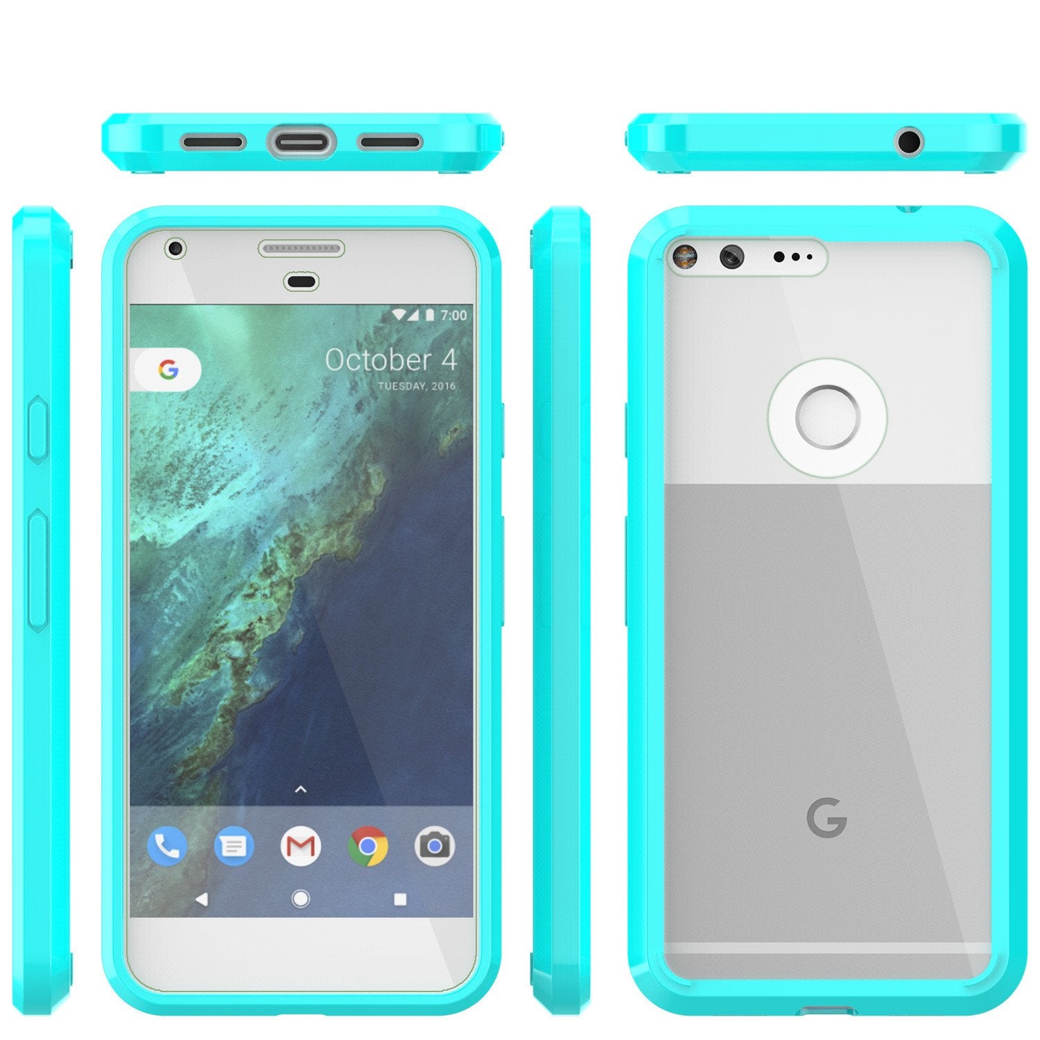 Google Pixel XL Case Punkcase® LUCID 2.0 Teal Series w/ PUNK SHIELD Glass Screen Protector | Ultra Fit