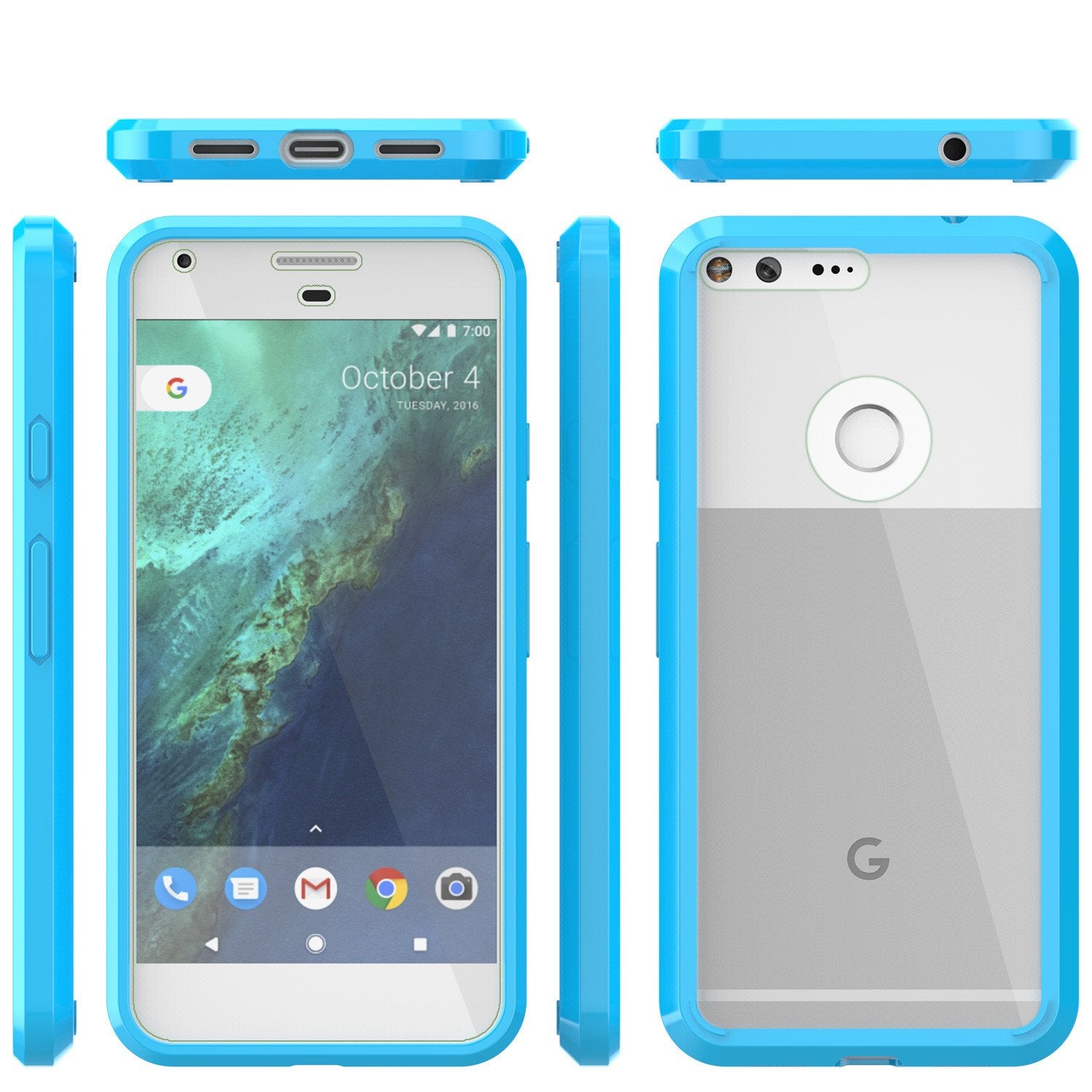 Google Pixel Case Punkcase® LUCID 2.0 Light Blue Series w/ PUNK SHIELD Glass Screen Protector | Ultra Fit