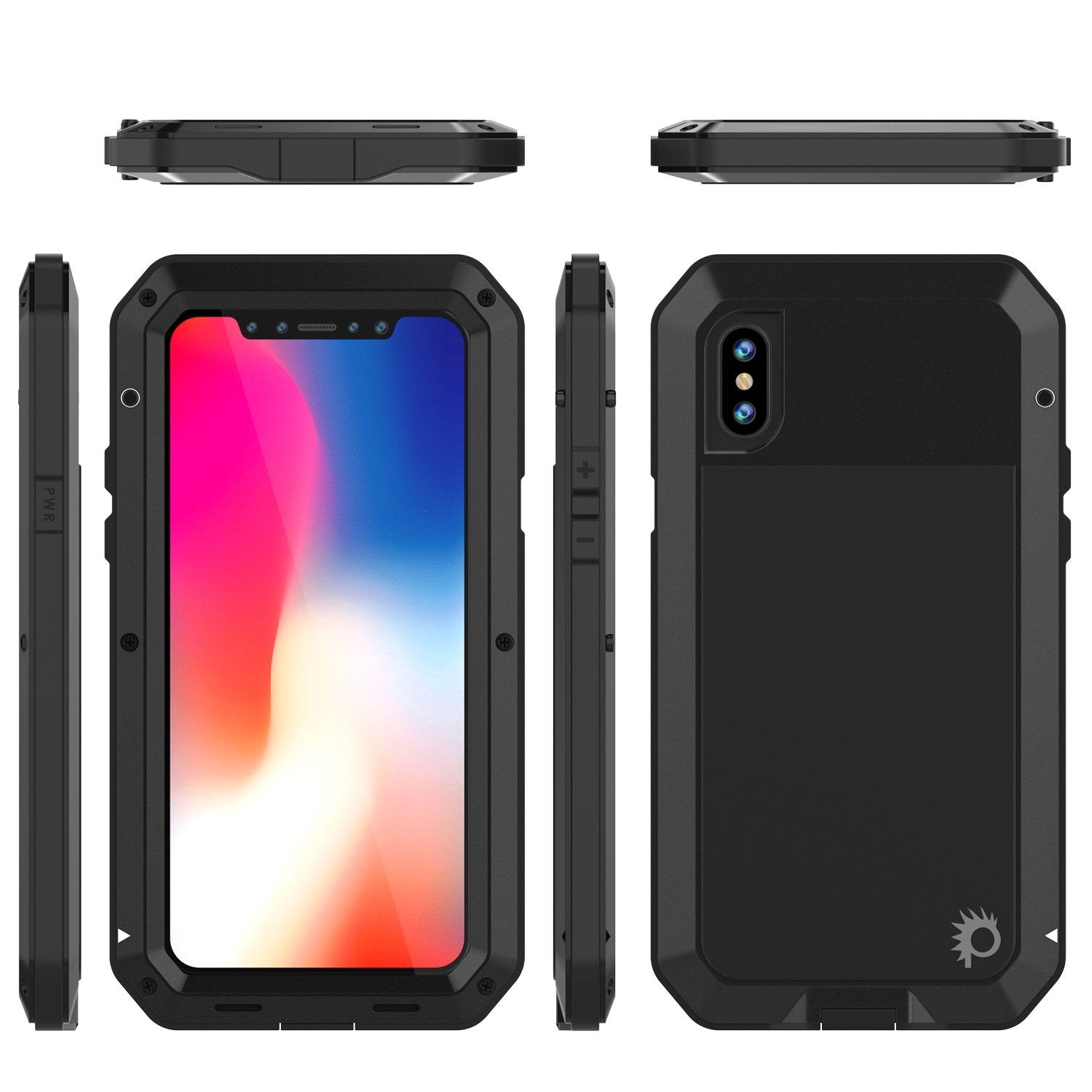 iPhone XR Metal Case, Heavy Duty Military Grade Armor Cover [shock proof] Full Body Hard [Black]