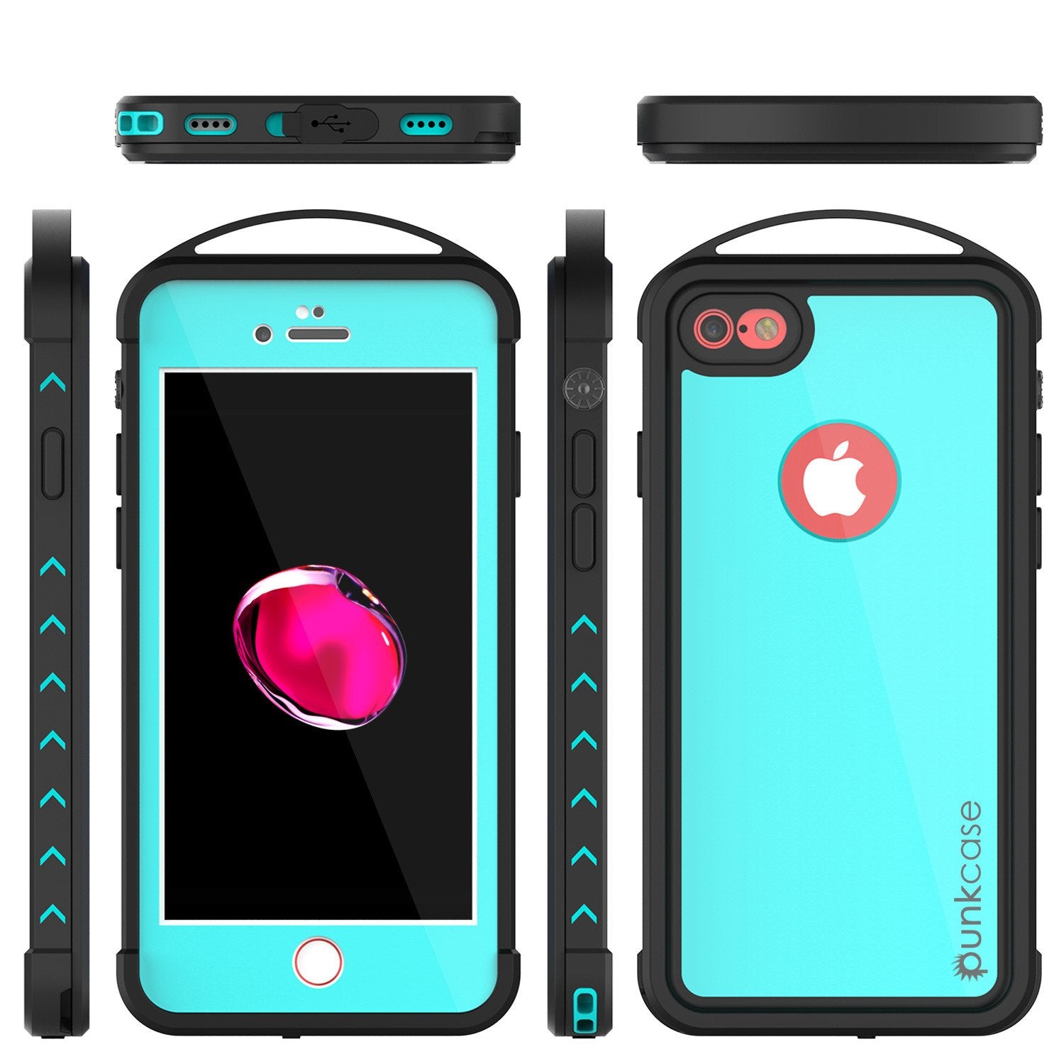 iPhone 7 Waterproof Case, Punkcase ALPINE Series, Teal | Heavy Duty Armor Cover