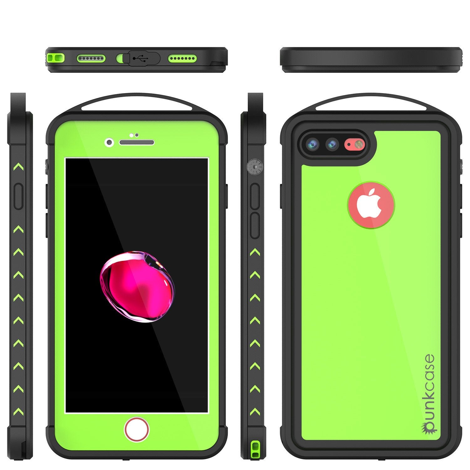 iPhone 7+ Plus Waterproof Case, Punkcase ALPINE Series, Light Green | Heavy Duty Armor Cover