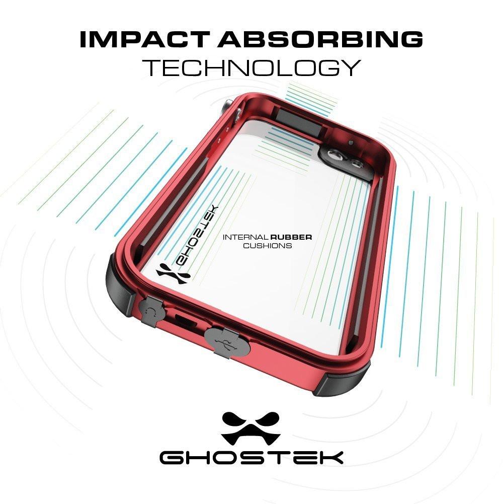 iPhone SE/5S/5 Waterproof Case, Ghostek® Atomic 3.0 Red Series | Underwater | Touch-ID