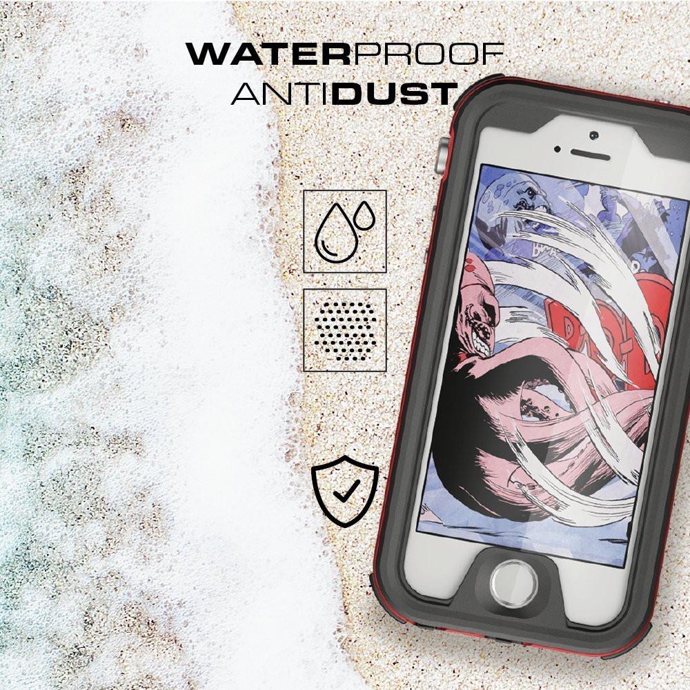 iPhone SE/5S/5 Waterproof Case, Ghostek® Atomic 3.0 Red Series | Underwater | Touch-ID