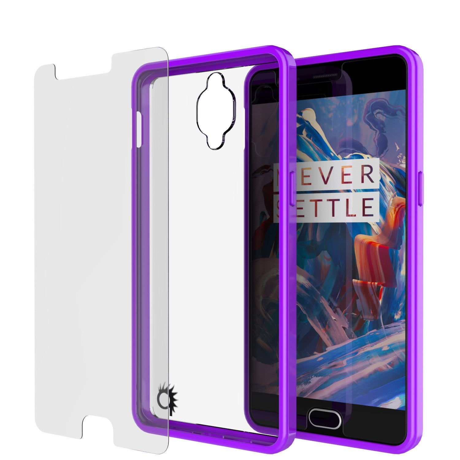 OnePlus 3 Case Punkcase® LUCID 2.0 Purple Series w/ SHIELD GLASS Lifetime Warranty Exchange