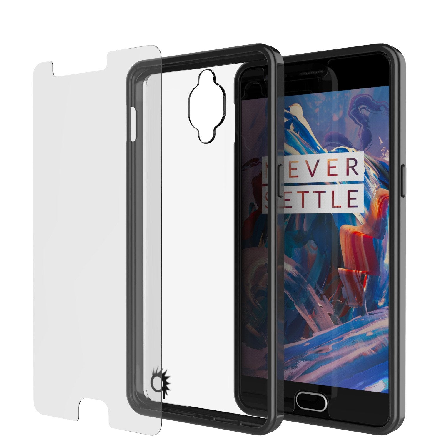 OnePlus 3 Case Punkcase® LUCID 2.0 Black Series w/ SHIELD GLASS Lifetime Warranty Exchange