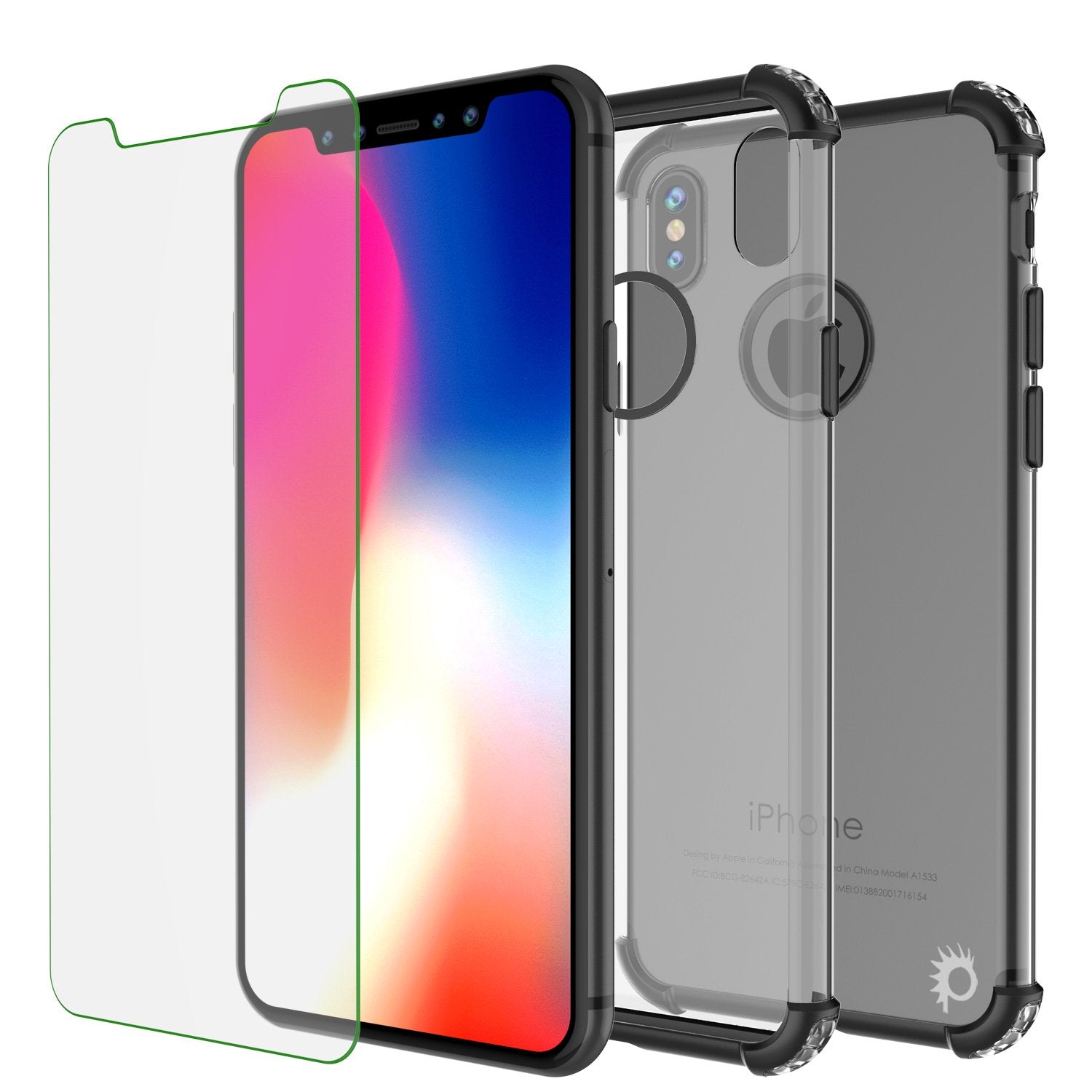 iPhone X Punkcase [BLAZE SERIES] Cover W/ Screen Protector [black]