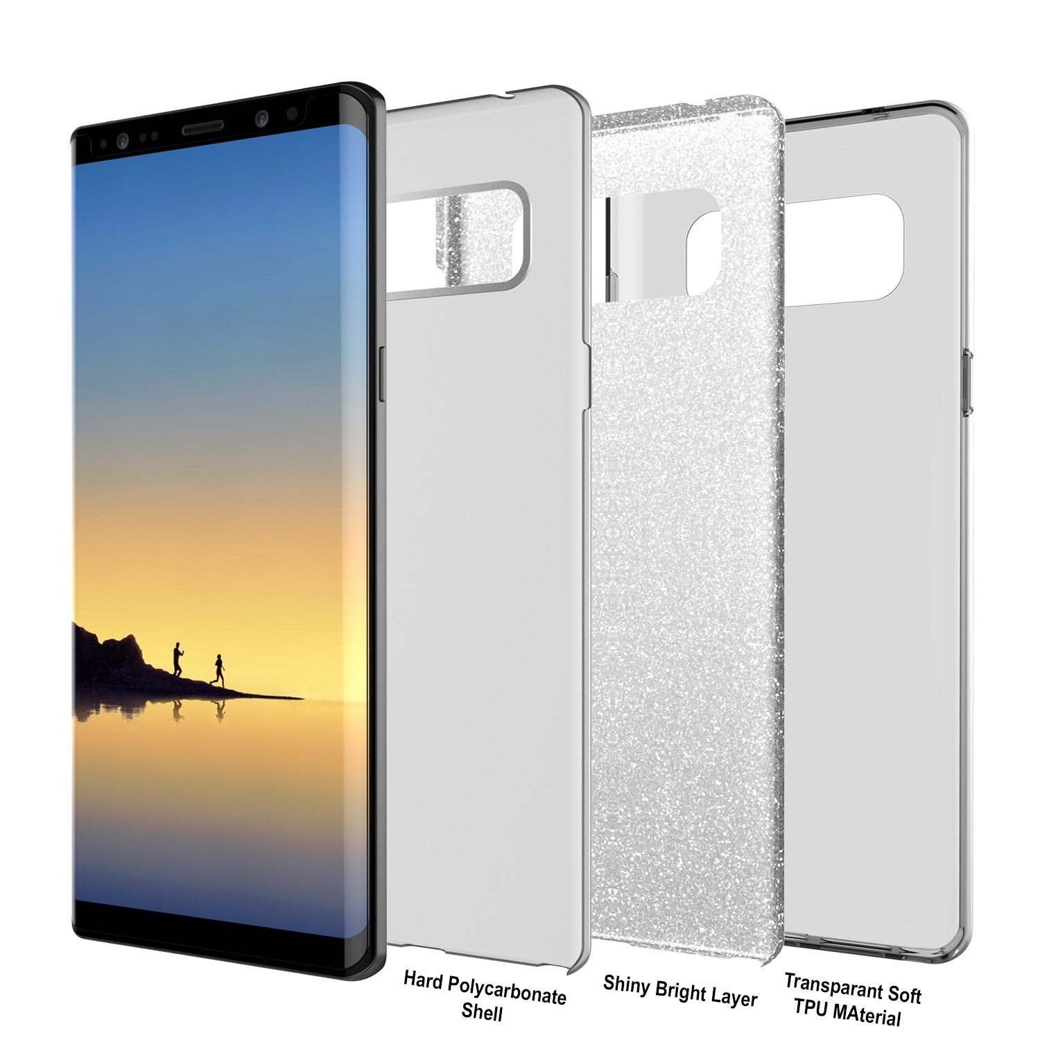 Galaxy Note 8 Case, Punkcase Galactic 2.0 Series Ultra Slim [Silver]