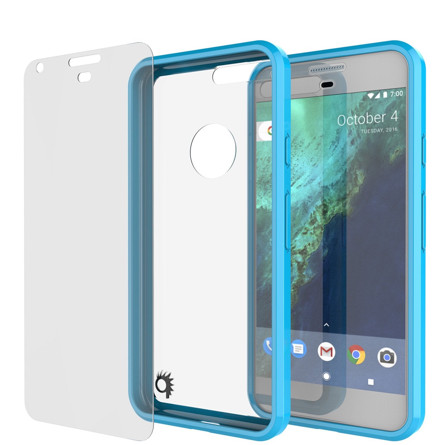 Google Pixel Case Punkcase® LUCID 2.0 Light Blue Series w/ PUNK SHIELD Glass Screen Protector | Ultra Fit