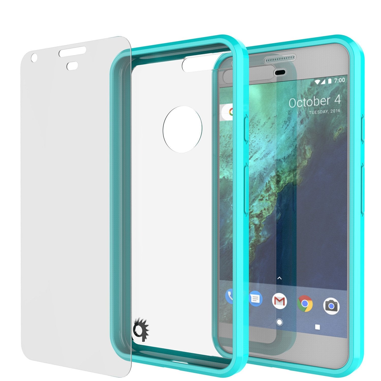 Google Pixel XL Case Punkcase® LUCID 2.0 Teal Series w/ PUNK SHIELD Glass Screen Protector | Ultra Fit