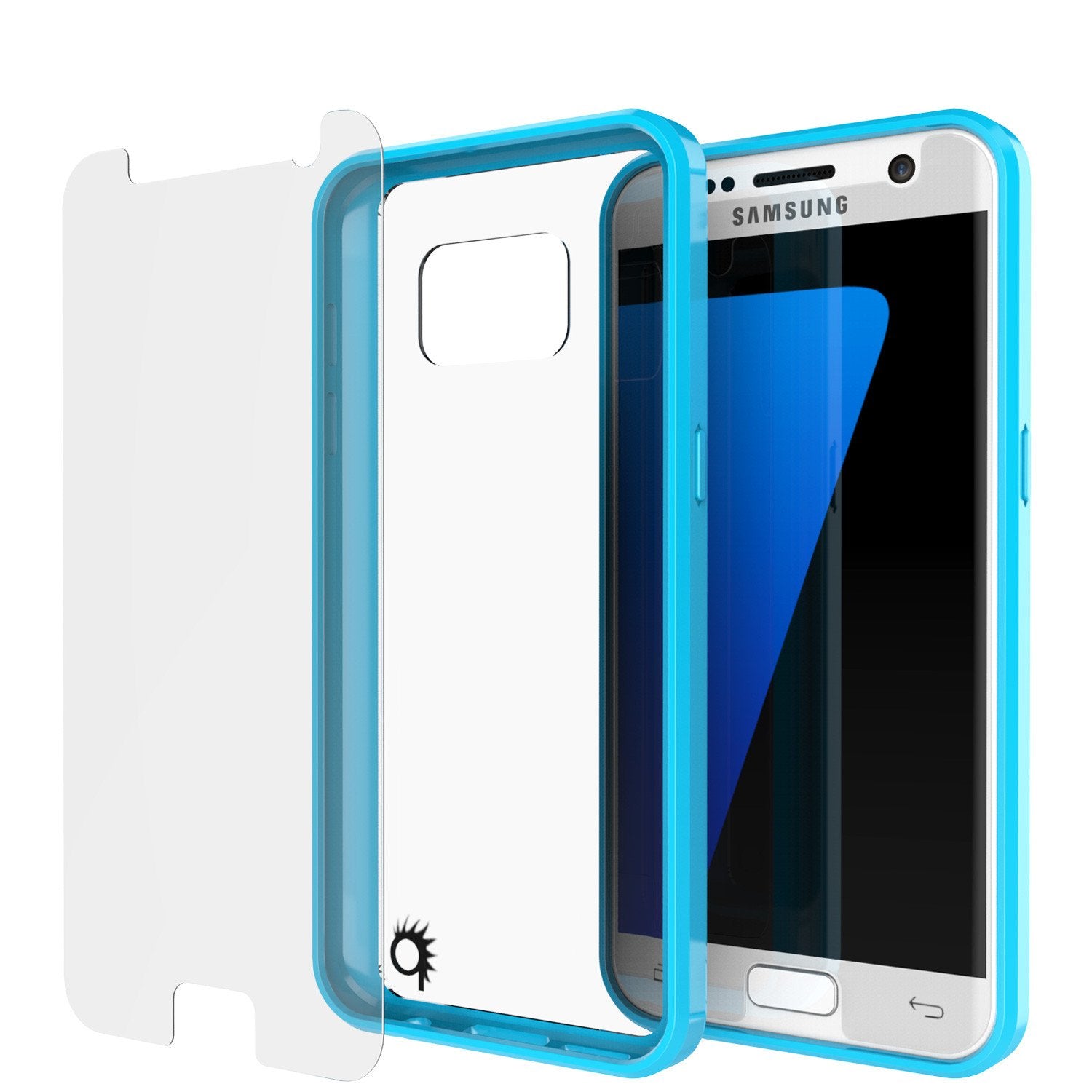 S7 Case Punkcase® LUCID 2.0 Light Blue Series w/ PUNK SHIELD Glass Screen Protector | Ultra Fit