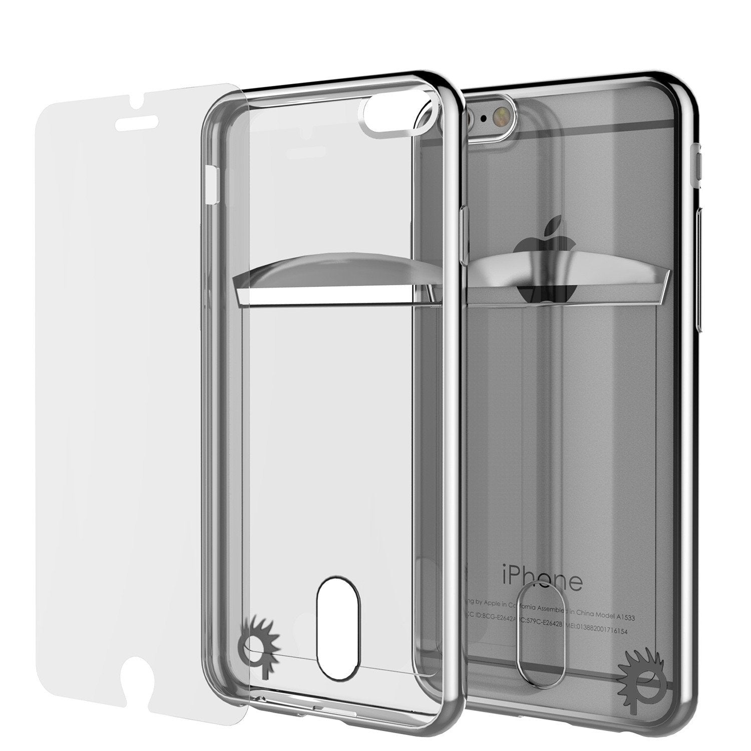 iPhone 6s+ Plus/6+ Plus Case, PUNKCASE® LUCID Silver Card Slot Series