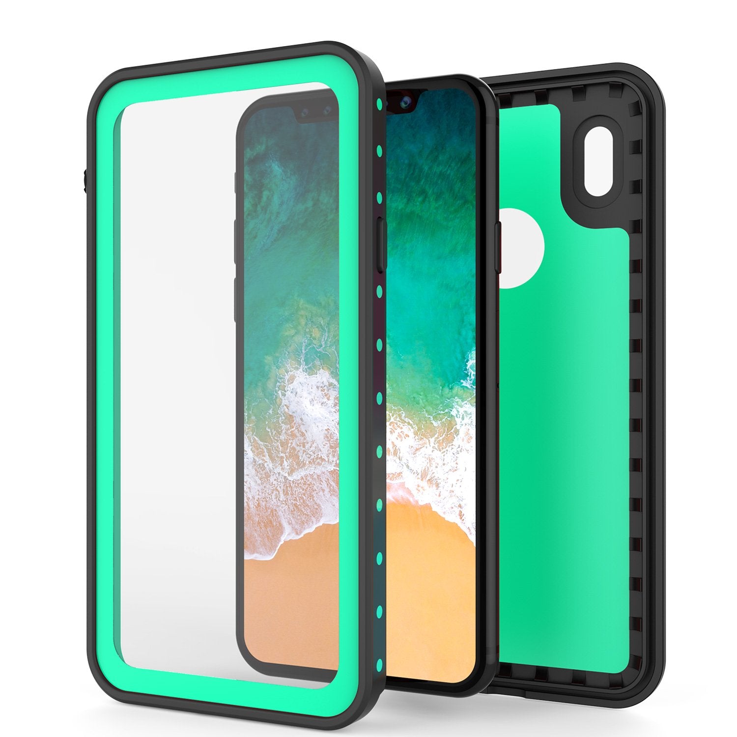 iPhone X Plus Waterproof Case, Punkcase StudStar Series Cover [Teal]