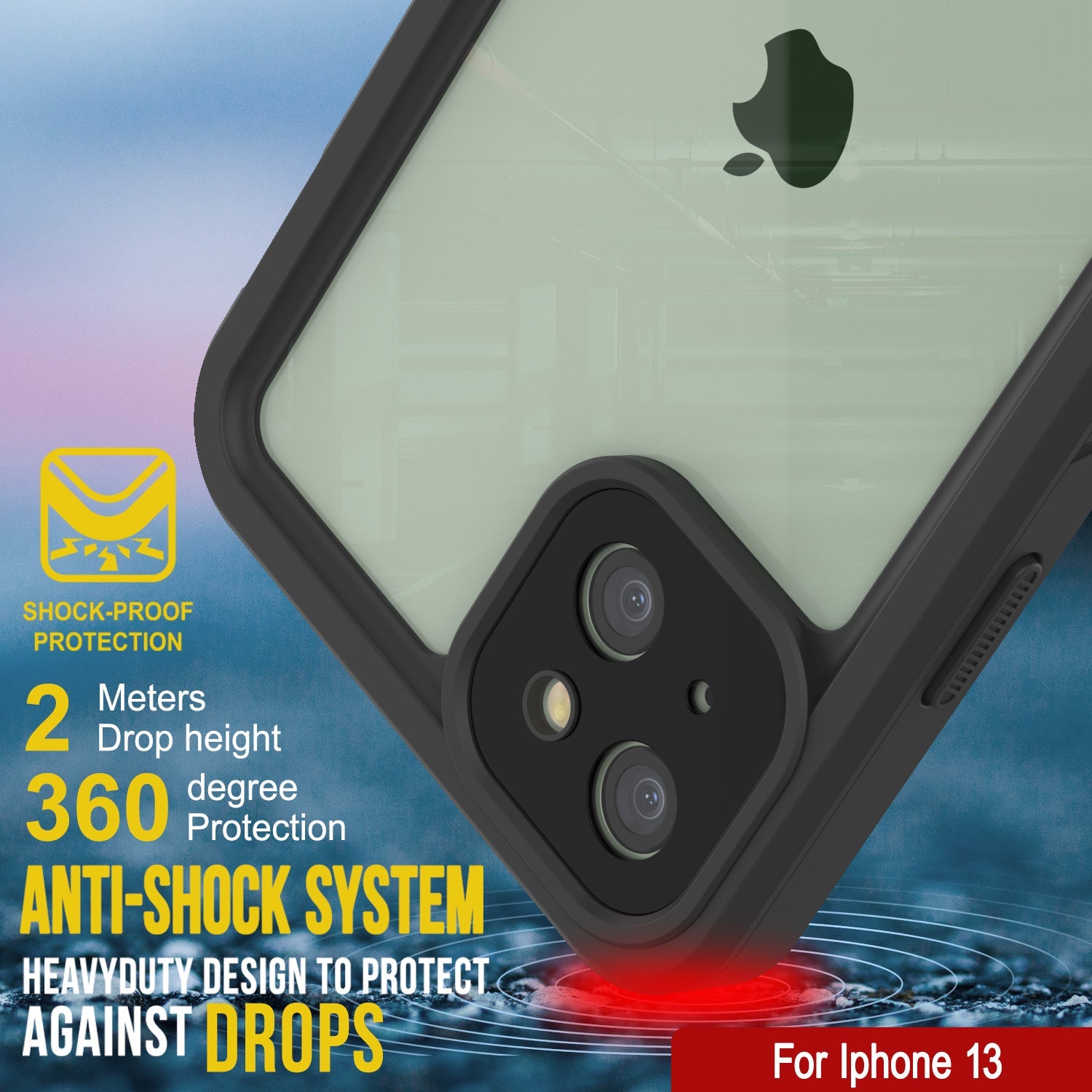 iPhone 13  Waterproof Case, Punkcase [Extreme Series] Armor Cover W/ Built In Screen Protector [Light Green]