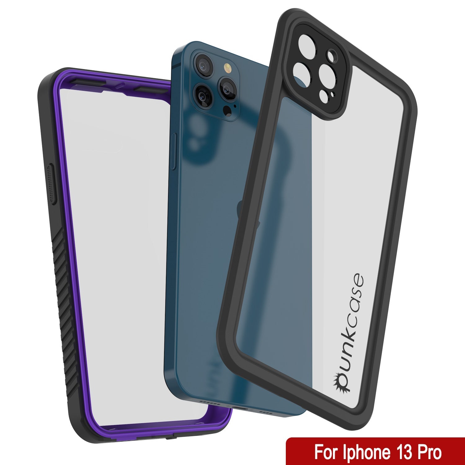 iPhone 13 Pro  Waterproof Case, Punkcase [Extreme Series] Armor Cover W/ Built In Screen Protector [Purple]