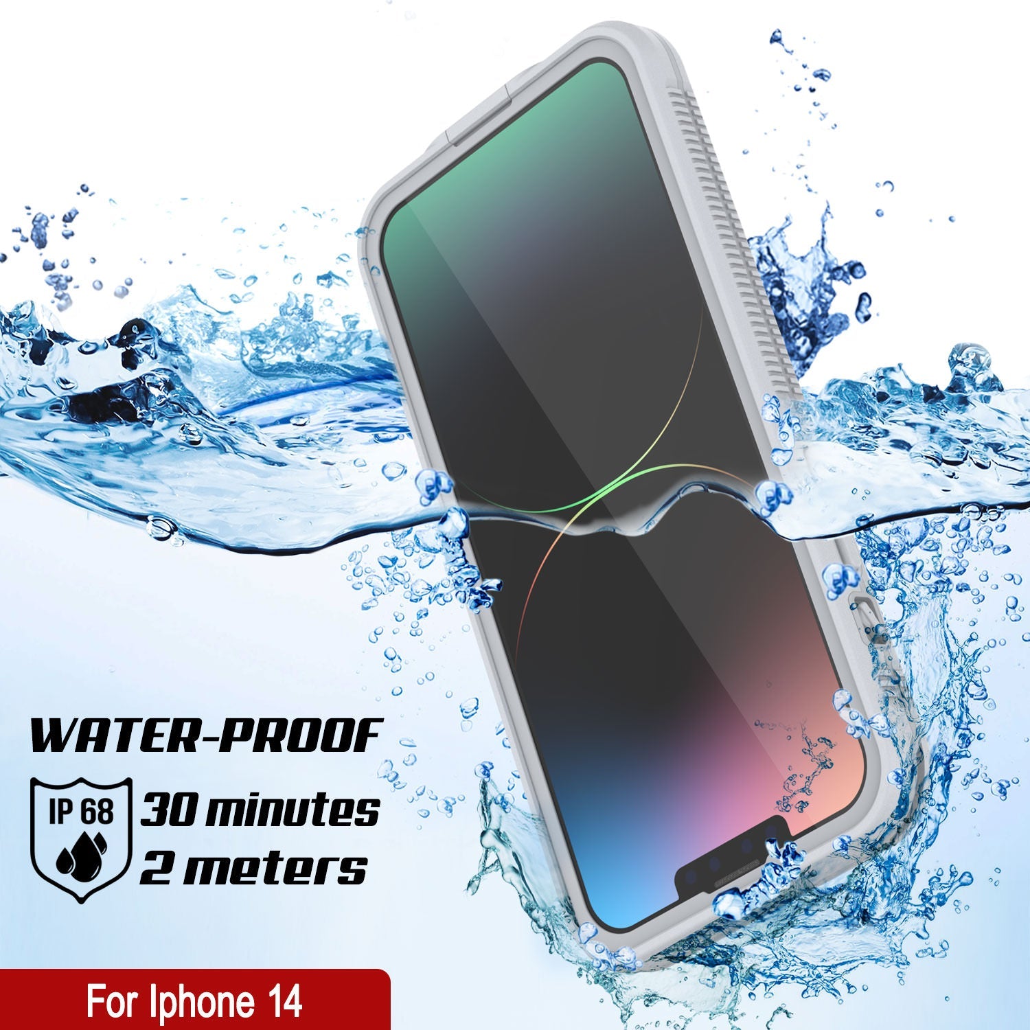 Punkcase iPhone 14 Waterproof Case [Aqua Series] Armor Cover [White]