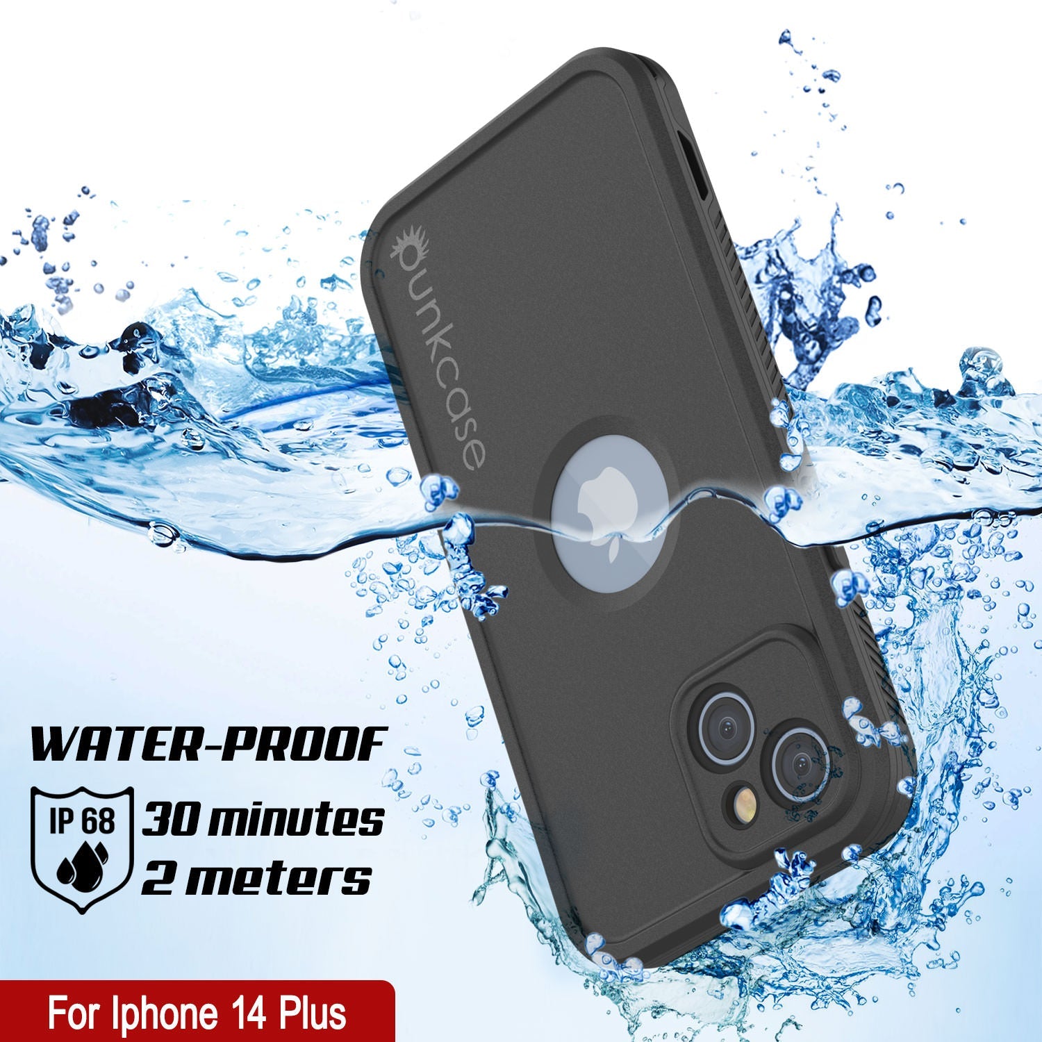 Punkcase iPhone 14 Plus Waterproof Case [Aqua Extreme Series] Armor Cover [Black]