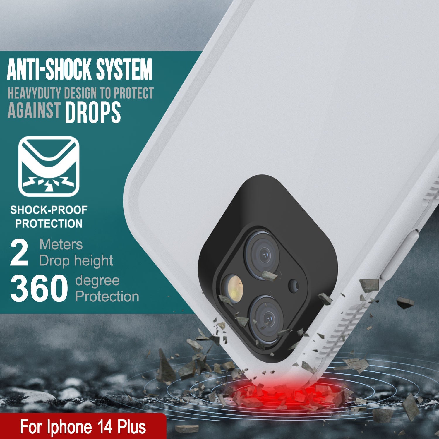 Punkcase iPhone 14 Plus Waterproof Case [Aqua Series] Armor Cover [White]