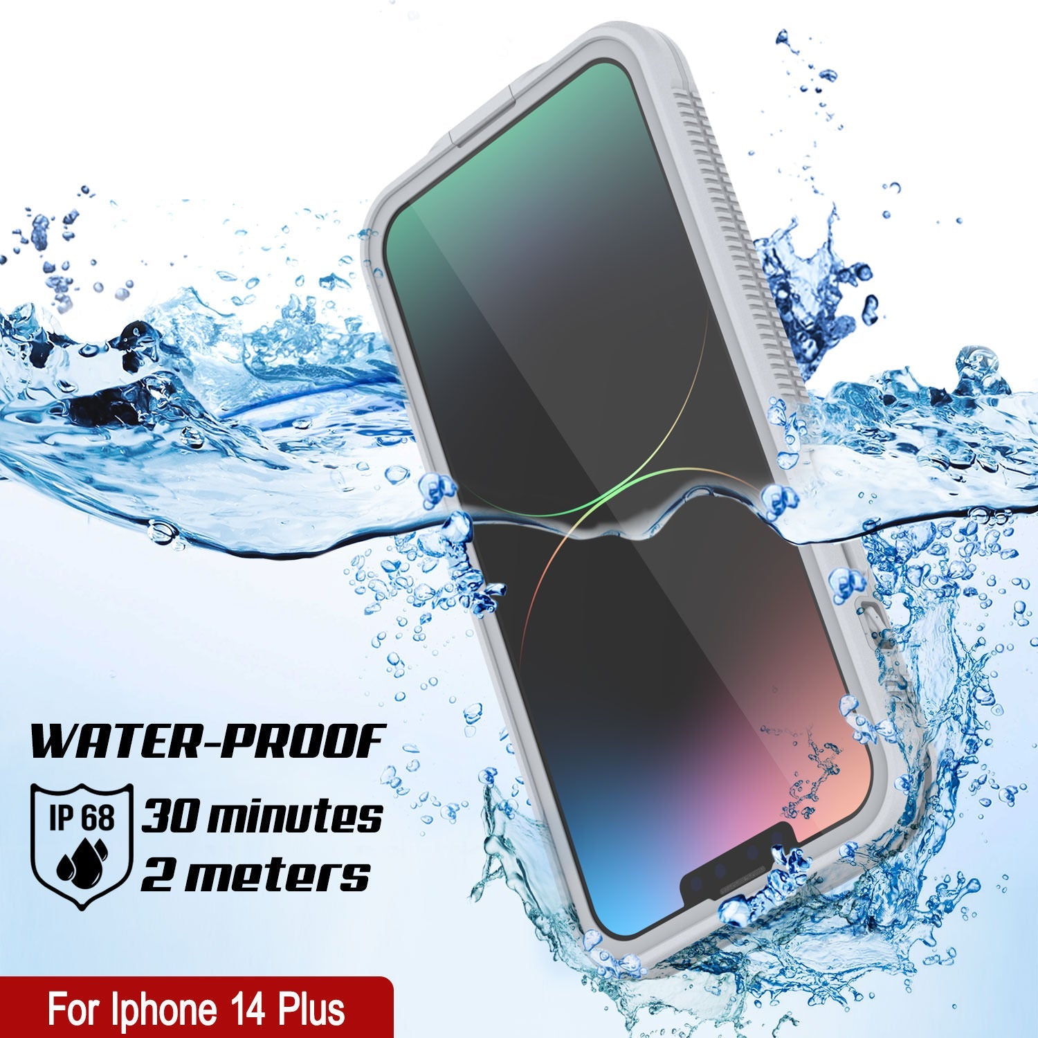 Punkcase iPhone 14 Plus Waterproof Case [Aqua Series] Armor Cover [White]