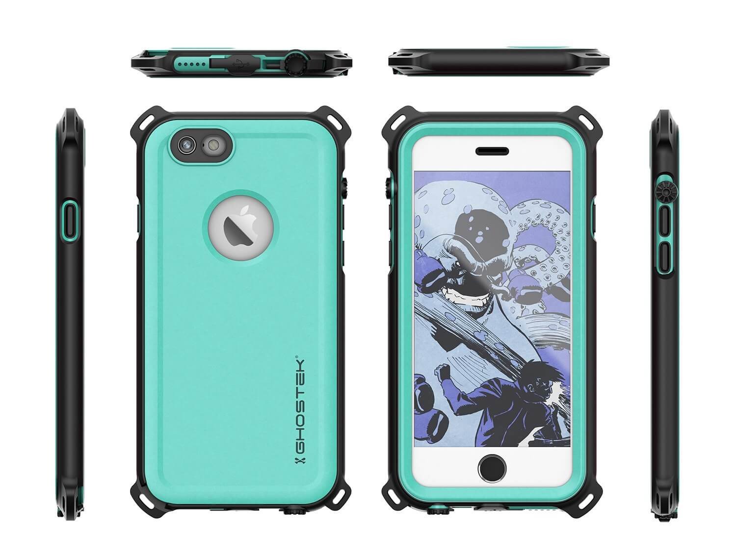 iPhone 6S/6 Waterproof Case, Ghostek® Nautical Teal Series| Underwater | Aluminum Frame | Ultra Fit