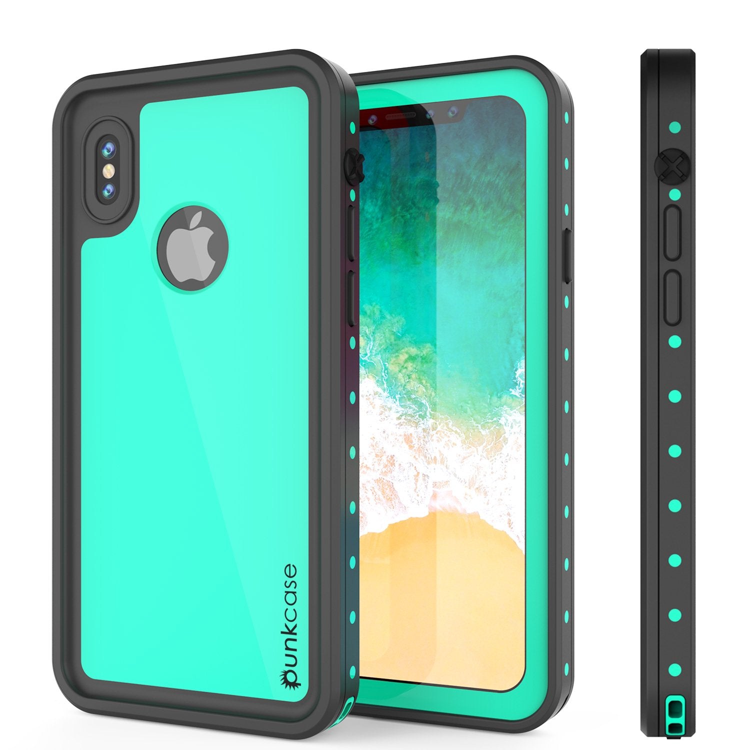 iPhone X Plus Waterproof Case, Punkcase StudStar Series Cover [Teal]