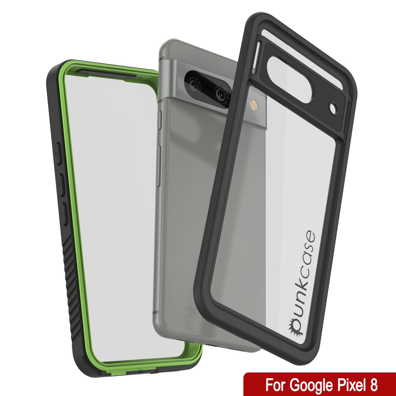 Google Pixel 8  Waterproof Case, Punkcase [Extreme Series] Armor Cover W/ Built In Screen Protector [Light Green]