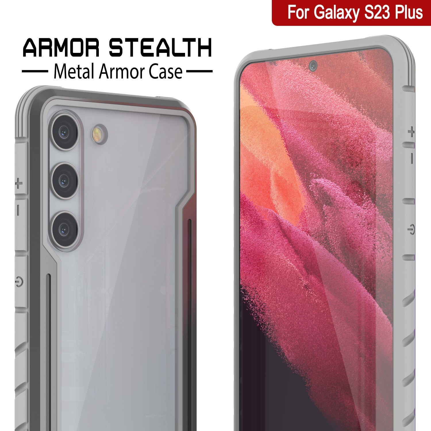 Punkcase S23+ Plus Armor Stealth Case Protective Military Grade Multilayer Cover [Grey]