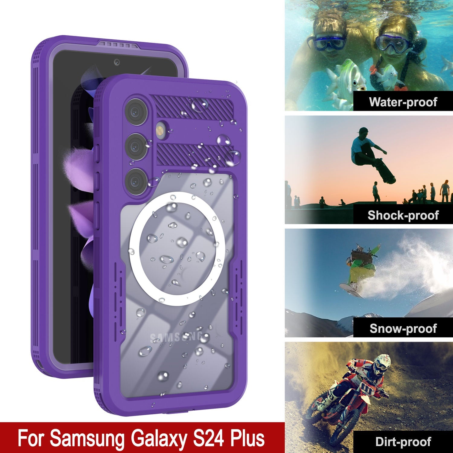 Galaxy S24+ Plus Waterproof Case [Alpine 2.0 Series] [Slim Fit] [IP68 Certified] [Shockproof] [Purple]