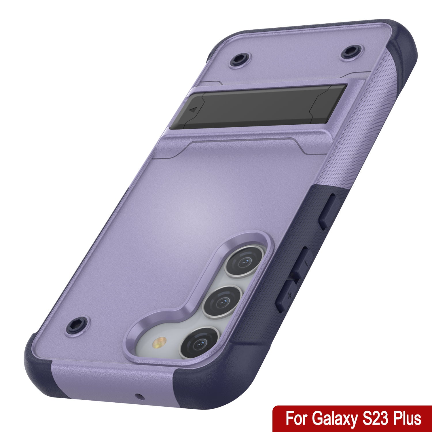 Punkcase Galaxy S23+ Plus Case [Reliance Series] Protective Hybrid Military Grade Cover W/Built-in Kickstand [Purple-Navy]