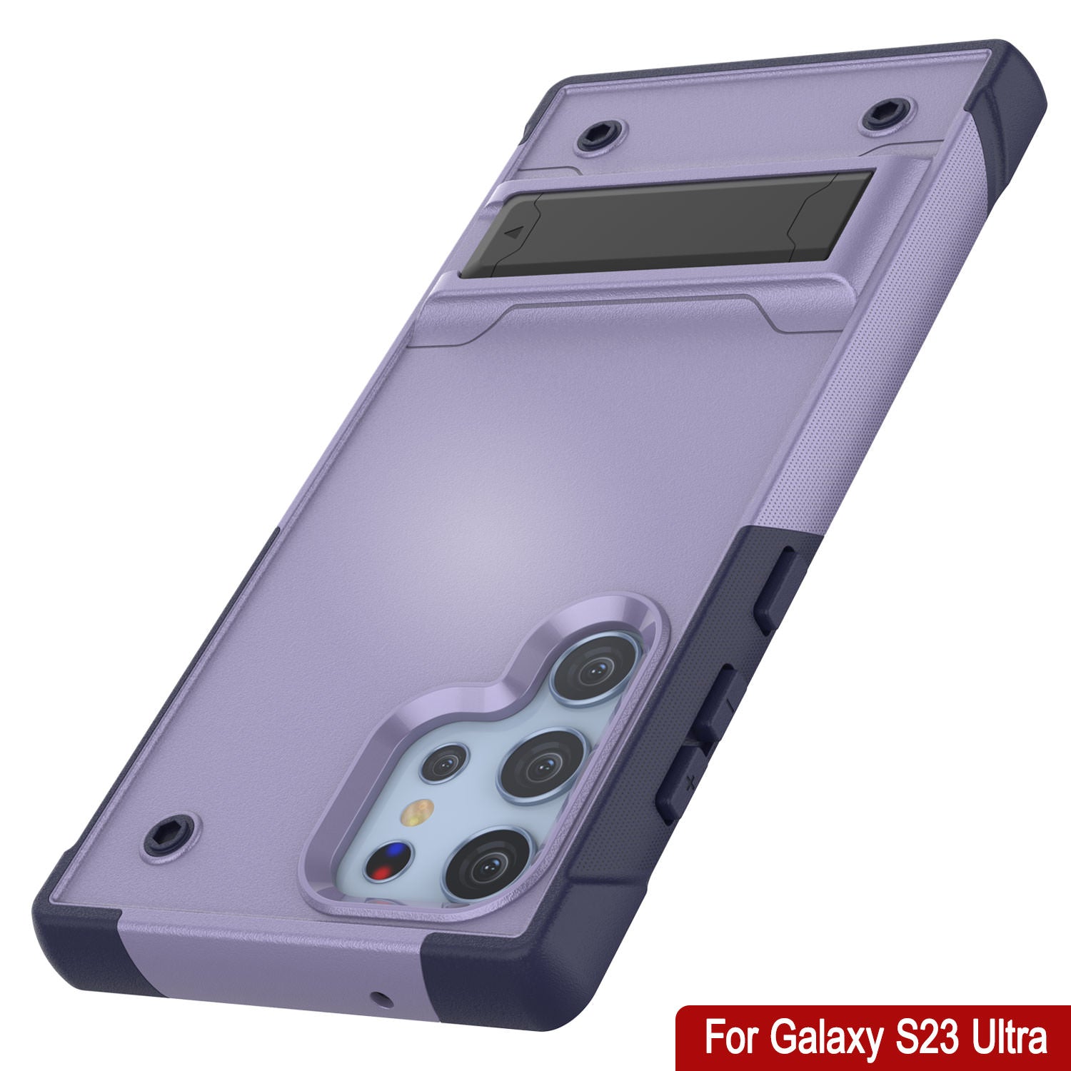 Punkcase Galaxy S23 Ultra Case [Reliance Series] Protective Hybrid Military Grade Cover W/Built-in Kickstand [Purple-Navy]