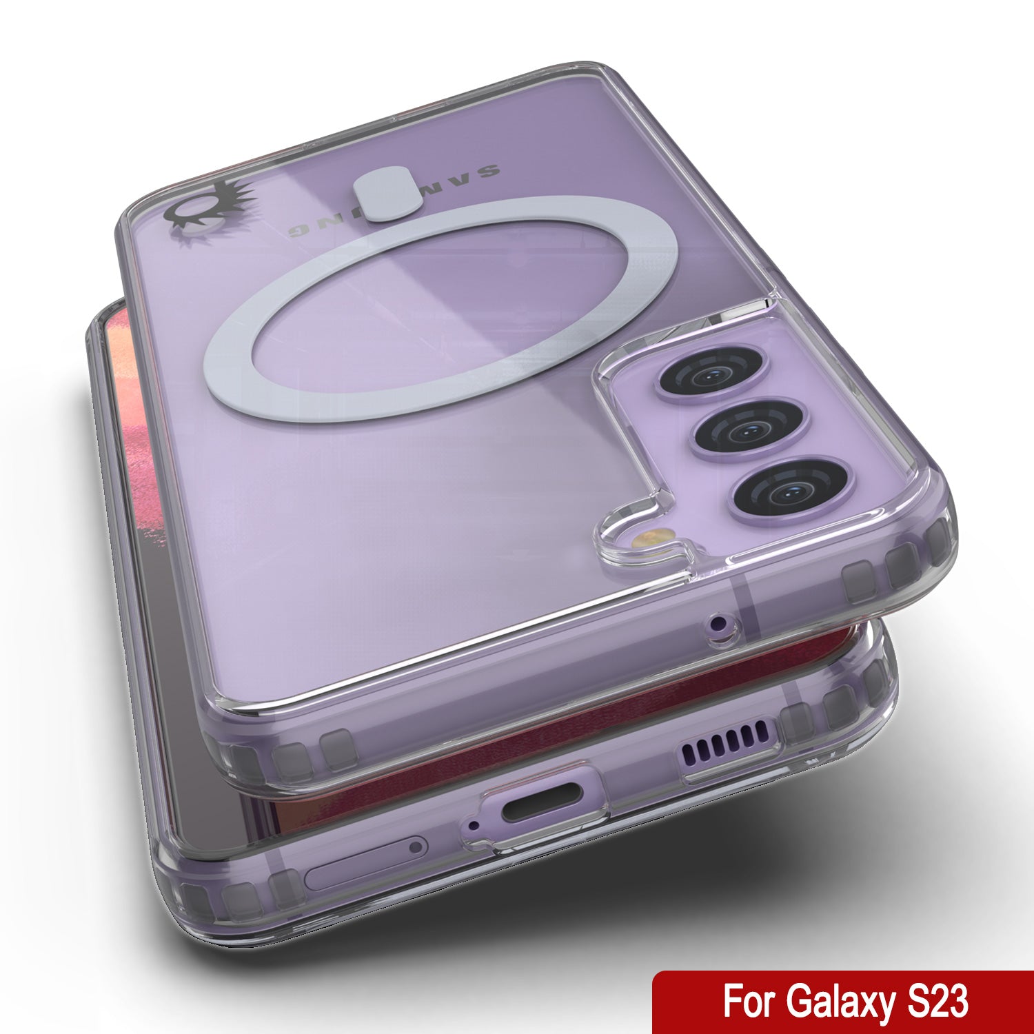 Punkcase Galaxy S23 Magnetic Wireless Charging Case [ClearMag Series]