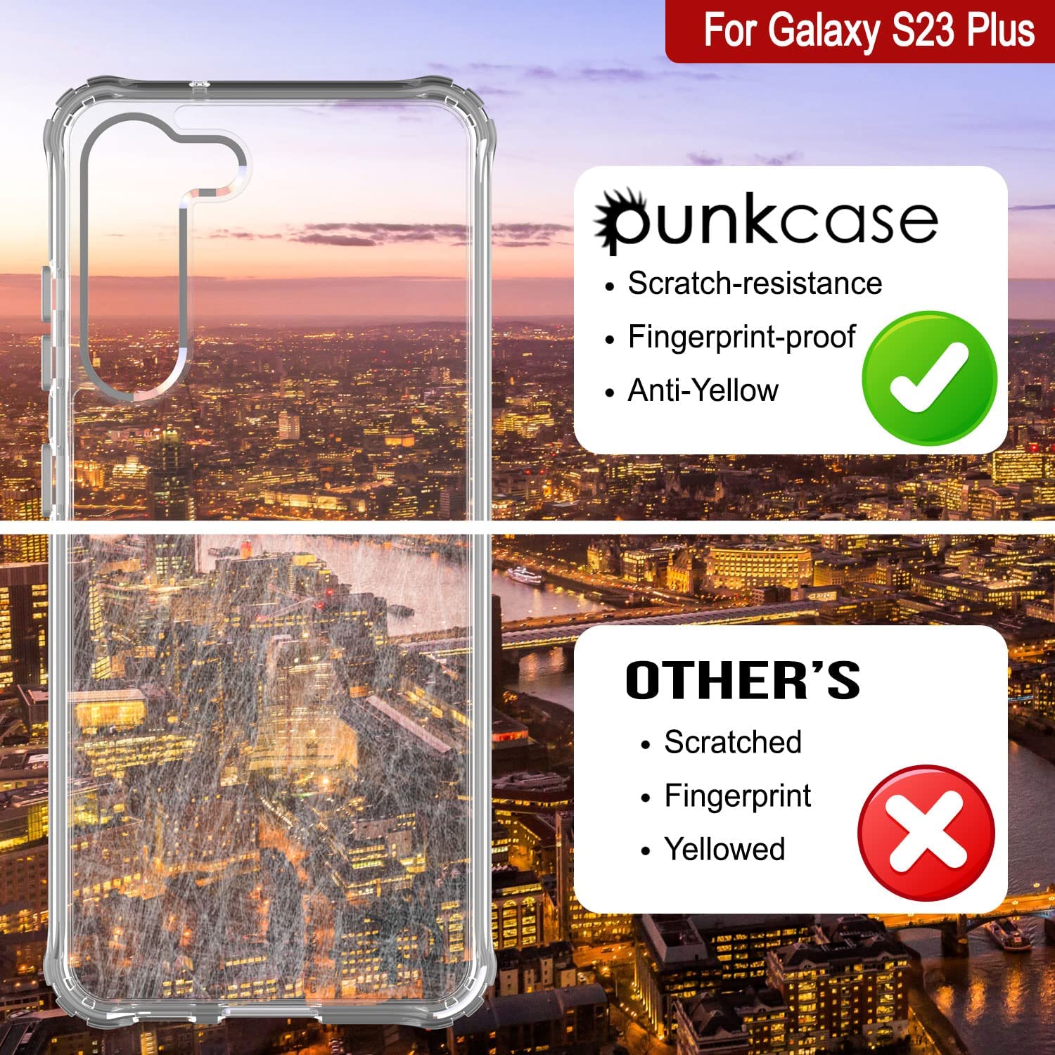 Galaxy S24 Plus Case [Clear Acrylic Series] [Non-Slip] For Galaxy S24 Plus [Yellow]