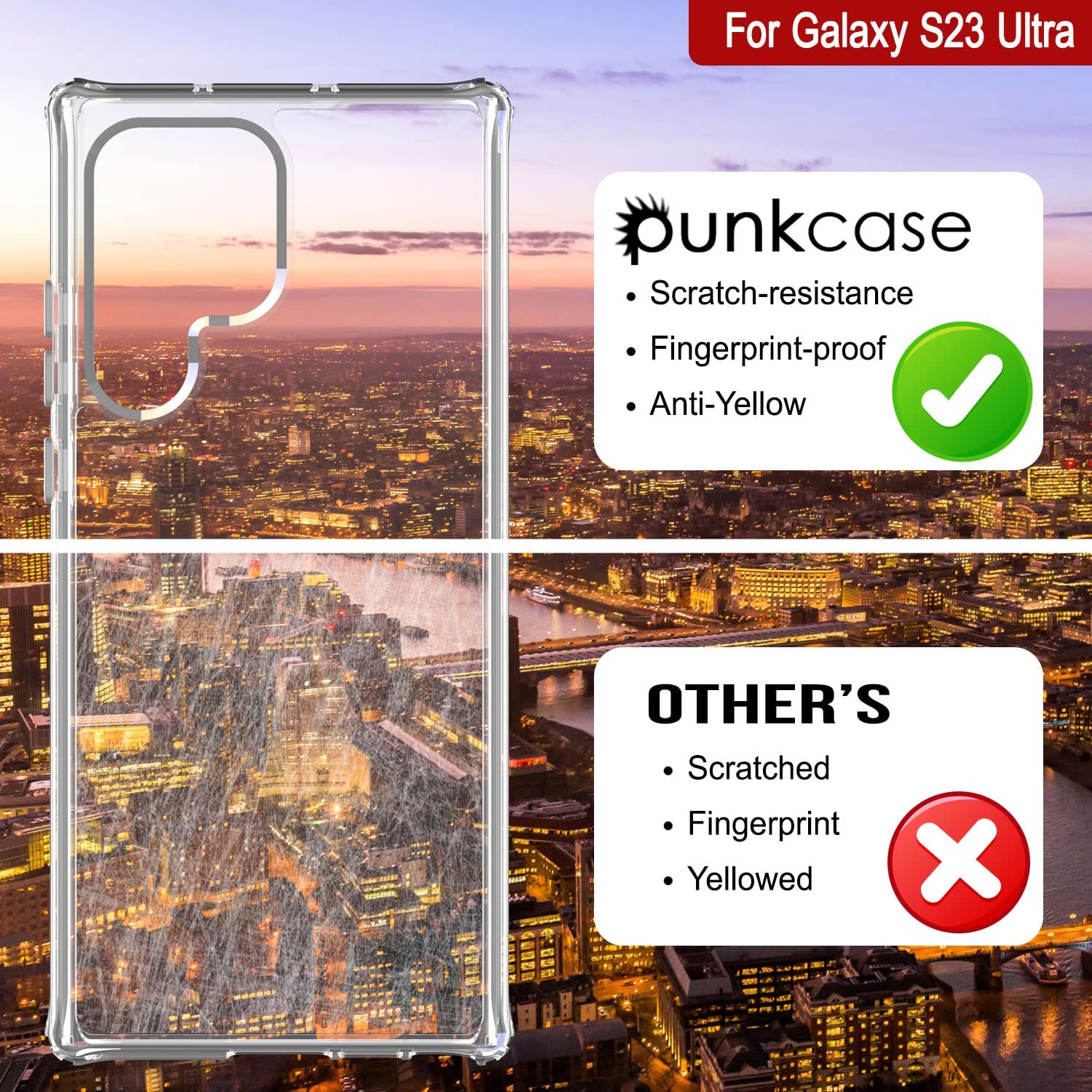 Galaxy S24 Ultra Case [Clear Acrylic Series] [Non-Slip] For Galaxy S24 Ultra [Clear]