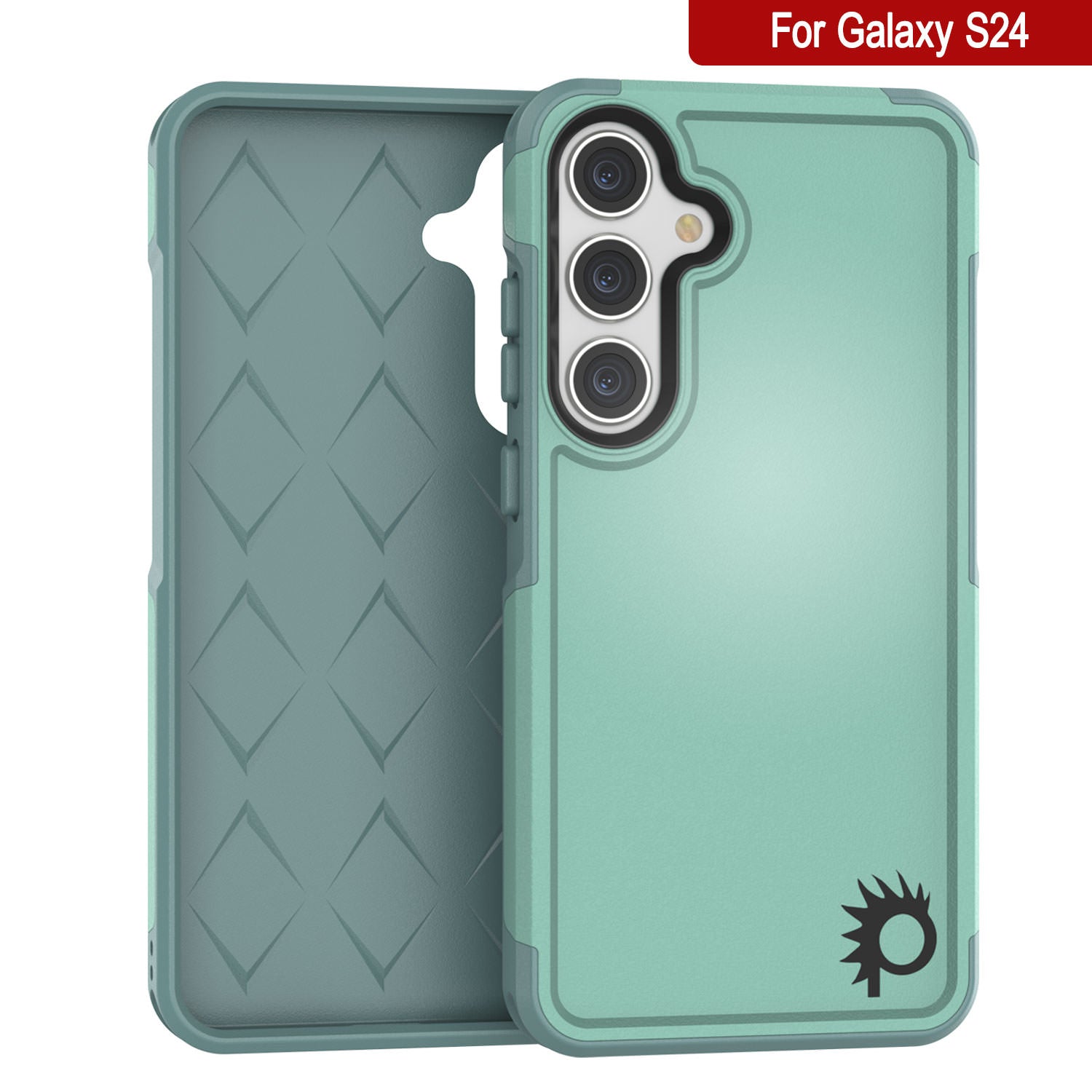 PunkCase Galaxy S24 Case, [Spartan 2.0 Series] Clear Rugged Heavy Duty Cover [Teal]