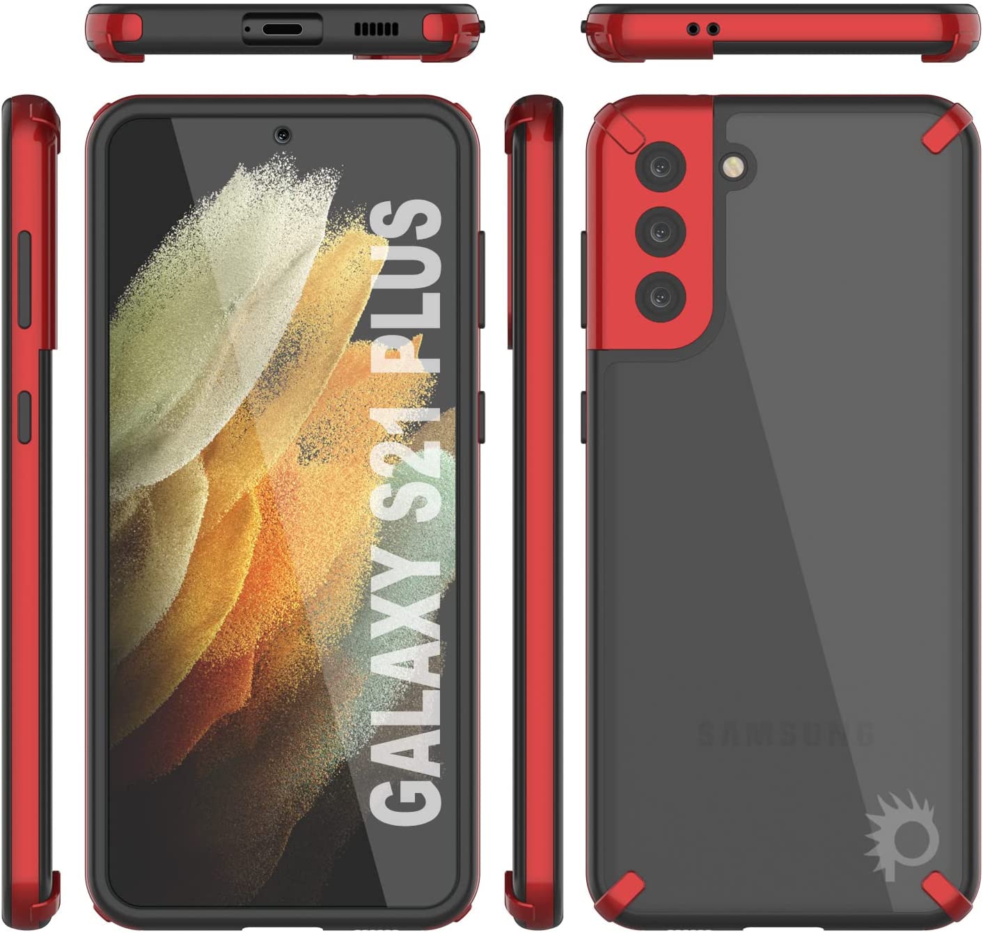 Punkcase Galaxy S21 Plus Case [Mirage Series] Heavy Duty Phone Cover (Red)