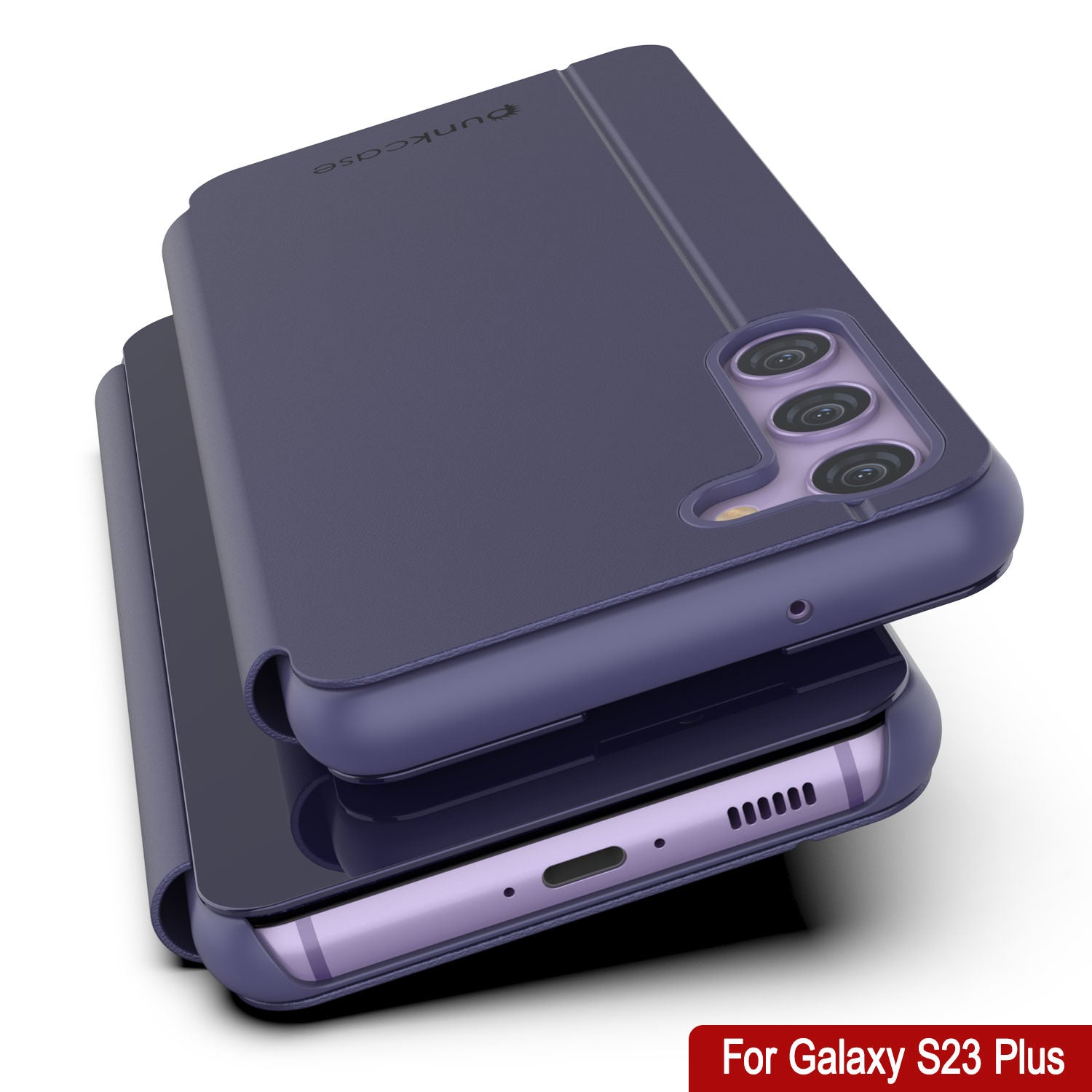 Punkcase Galaxy S23+ Plus Reflector Case Protective Flip Cover [Purple]