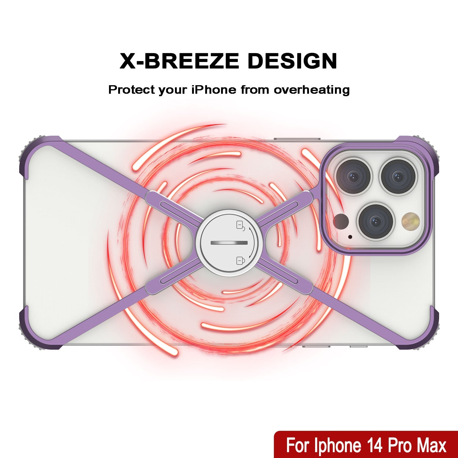 Punkcase iPhone 14 Pro Max Bumper Case [Backbone Series] Ultra Slim Minimalist Aluminum Metal X-Frame Cover for iPhone 14 Pro Max (2022) (6.7") [Purple]