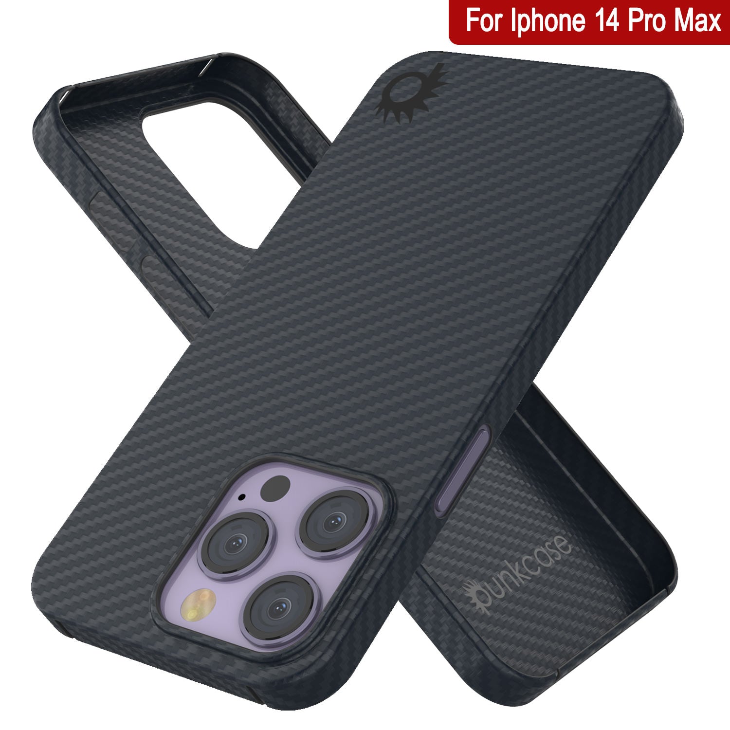 Punkcase iPhone 14 Pro Max Carbon Fiber Case [AramidShield Series] Ultra Slim & Light Kevlar